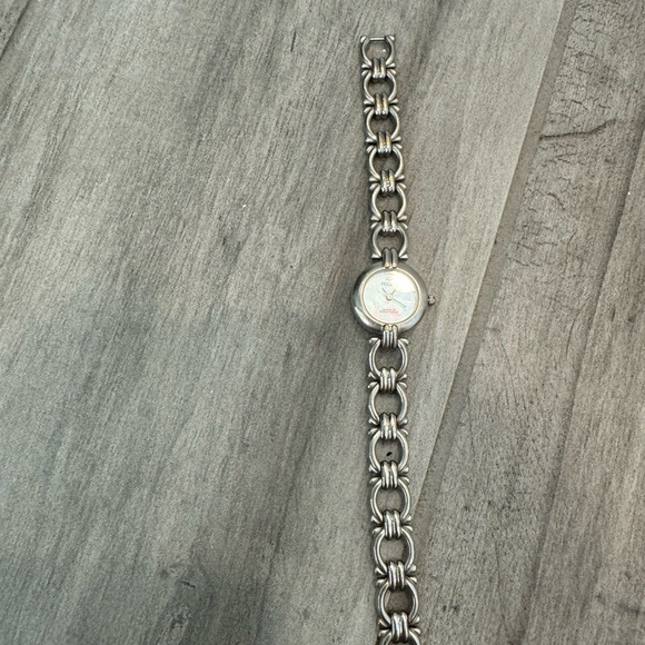 Vintage PAOLO GUCCI Women’s 20mm Quartz Watch White MOP Brushed Steel Bracelet - Picture 7 of 16